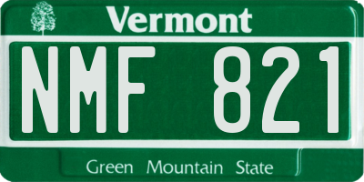 VT license plate NMF821