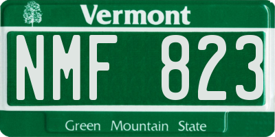 VT license plate NMF823