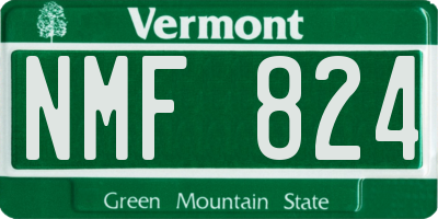VT license plate NMF824