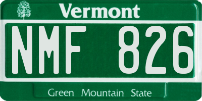 VT license plate NMF826