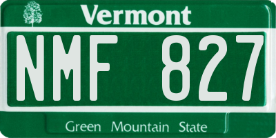 VT license plate NMF827
