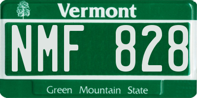 VT license plate NMF828