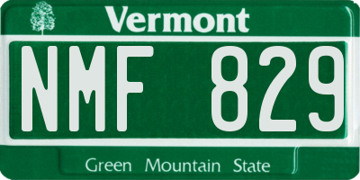 VT license plate NMF829