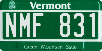VT license plate NMF831