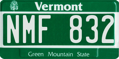 VT license plate NMF832