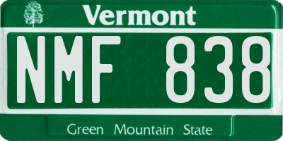 VT license plate NMF838
