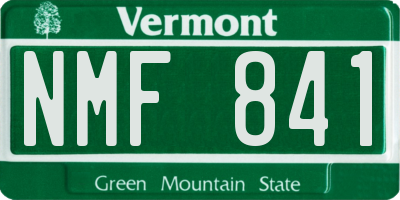 VT license plate NMF841