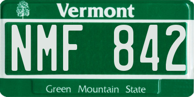VT license plate NMF842