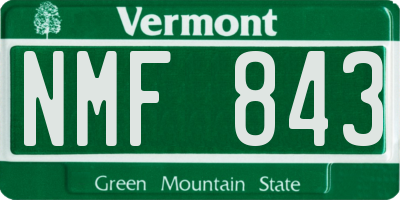 VT license plate NMF843