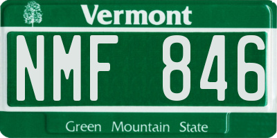 VT license plate NMF846
