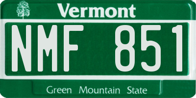 VT license plate NMF851