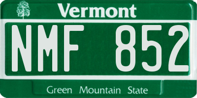 VT license plate NMF852