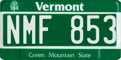 VT license plate NMF853