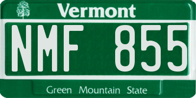 VT license plate NMF855