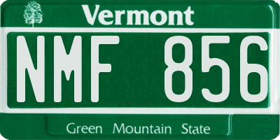VT license plate NMF856