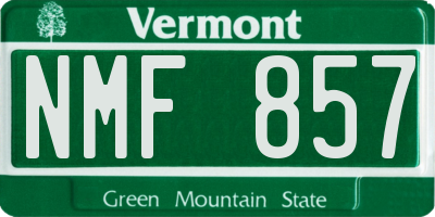 VT license plate NMF857