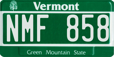 VT license plate NMF858