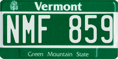 VT license plate NMF859
