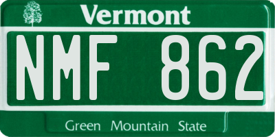VT license plate NMF862