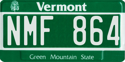 VT license plate NMF864