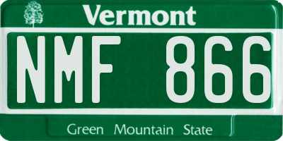 VT license plate NMF866