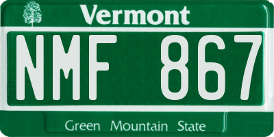 VT license plate NMF867