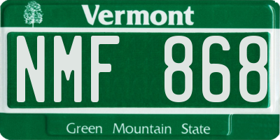 VT license plate NMF868