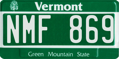 VT license plate NMF869