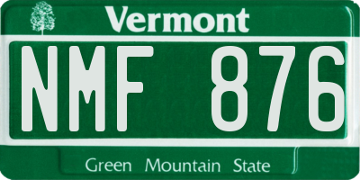 VT license plate NMF876
