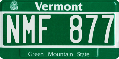 VT license plate NMF877