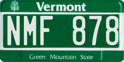 VT license plate NMF878