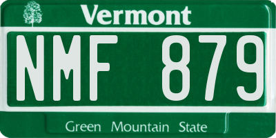 VT license plate NMF879