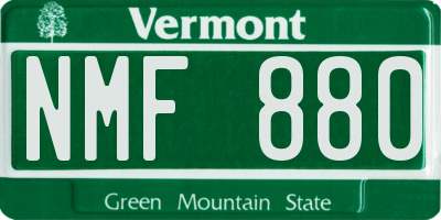 VT license plate NMF880