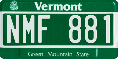 VT license plate NMF881