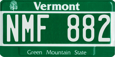 VT license plate NMF882