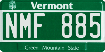 VT license plate NMF885