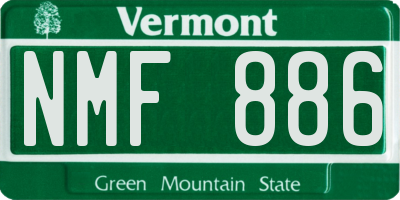 VT license plate NMF886