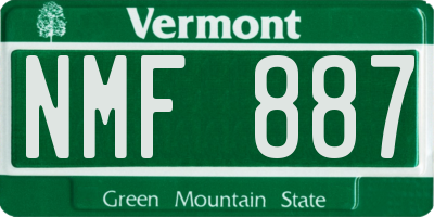 VT license plate NMF887