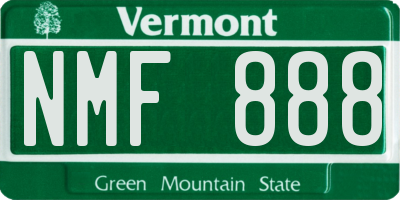 VT license plate NMF888