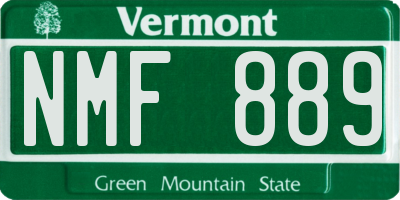 VT license plate NMF889