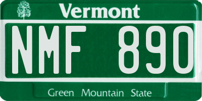 VT license plate NMF890