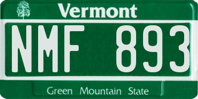 VT license plate NMF893