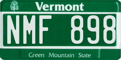 VT license plate NMF898