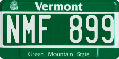 VT license plate NMF899