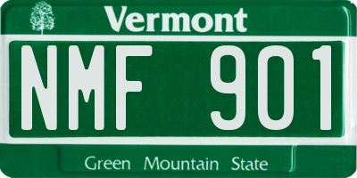 VT license plate NMF901