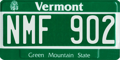 VT license plate NMF902