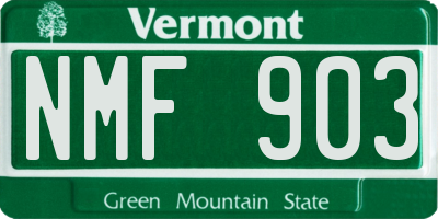 VT license plate NMF903