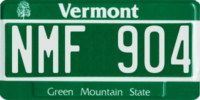 VT license plate NMF904