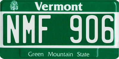 VT license plate NMF906