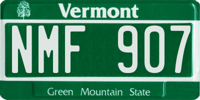 VT license plate NMF907